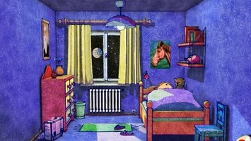 Zeichentrick Kind schlï¿½ft im Bett