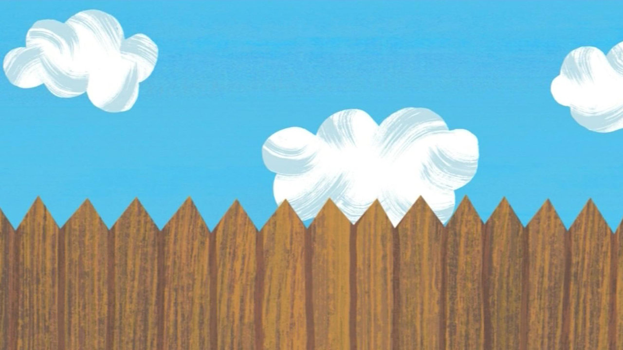 Animation: Ein Zaun und darüber Wolken am Himmel