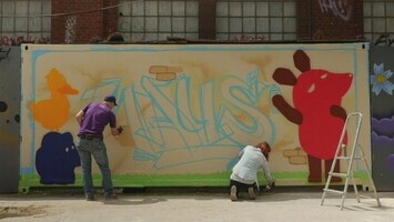 Marlin sprï¿½ht ein Maus-Graffiti