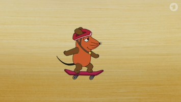 Maus auf dem Skateboard