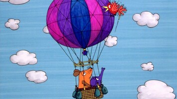 Maus und Elefant fliegen im Heiï¿½luftballon
