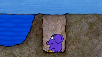 Elefant im Wassergraben