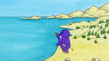 Elefant steht am Strand