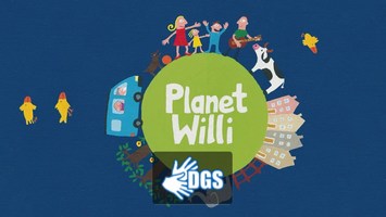 Buntes Bild mit Aufschrift Planet Willi