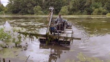 Sachgeschichte: Rasenmï¿½hen auf dem Teich