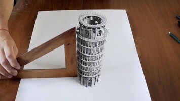 EIn gemalter Turm von Pisa