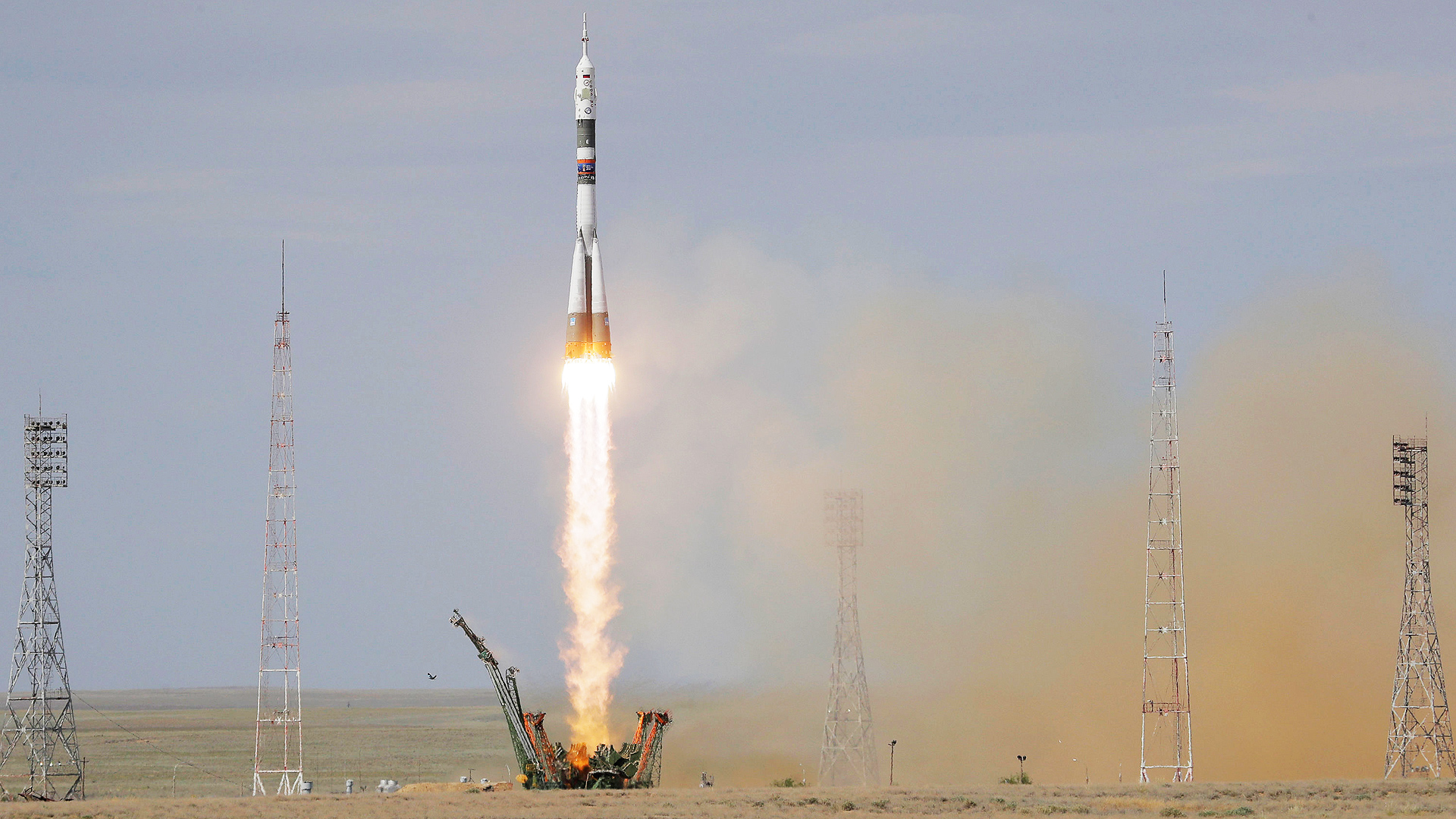 Die Sojus-Rakete startet