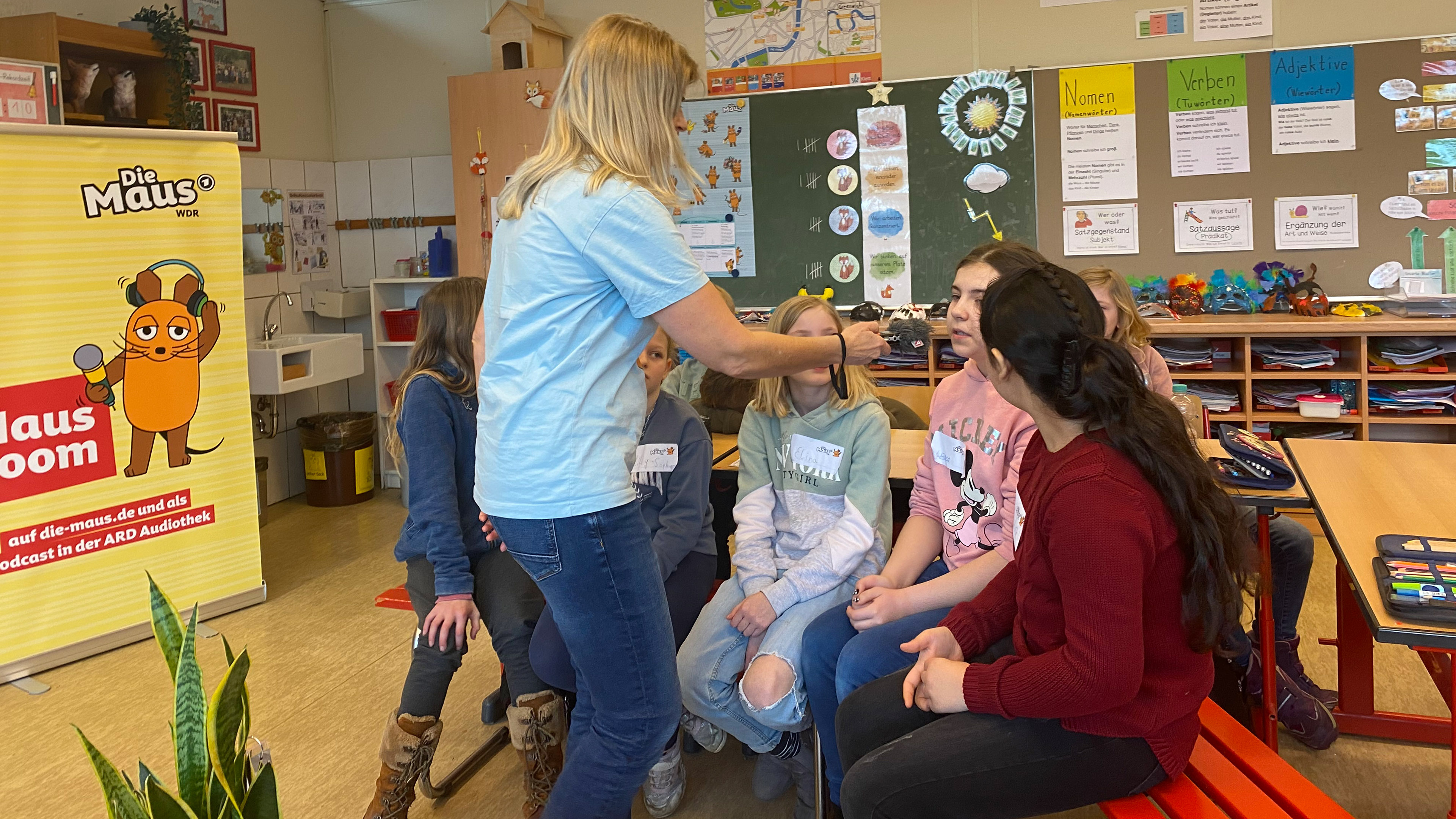 Aufnahmen für MausLive in der MausKlasse der Violenbachschule