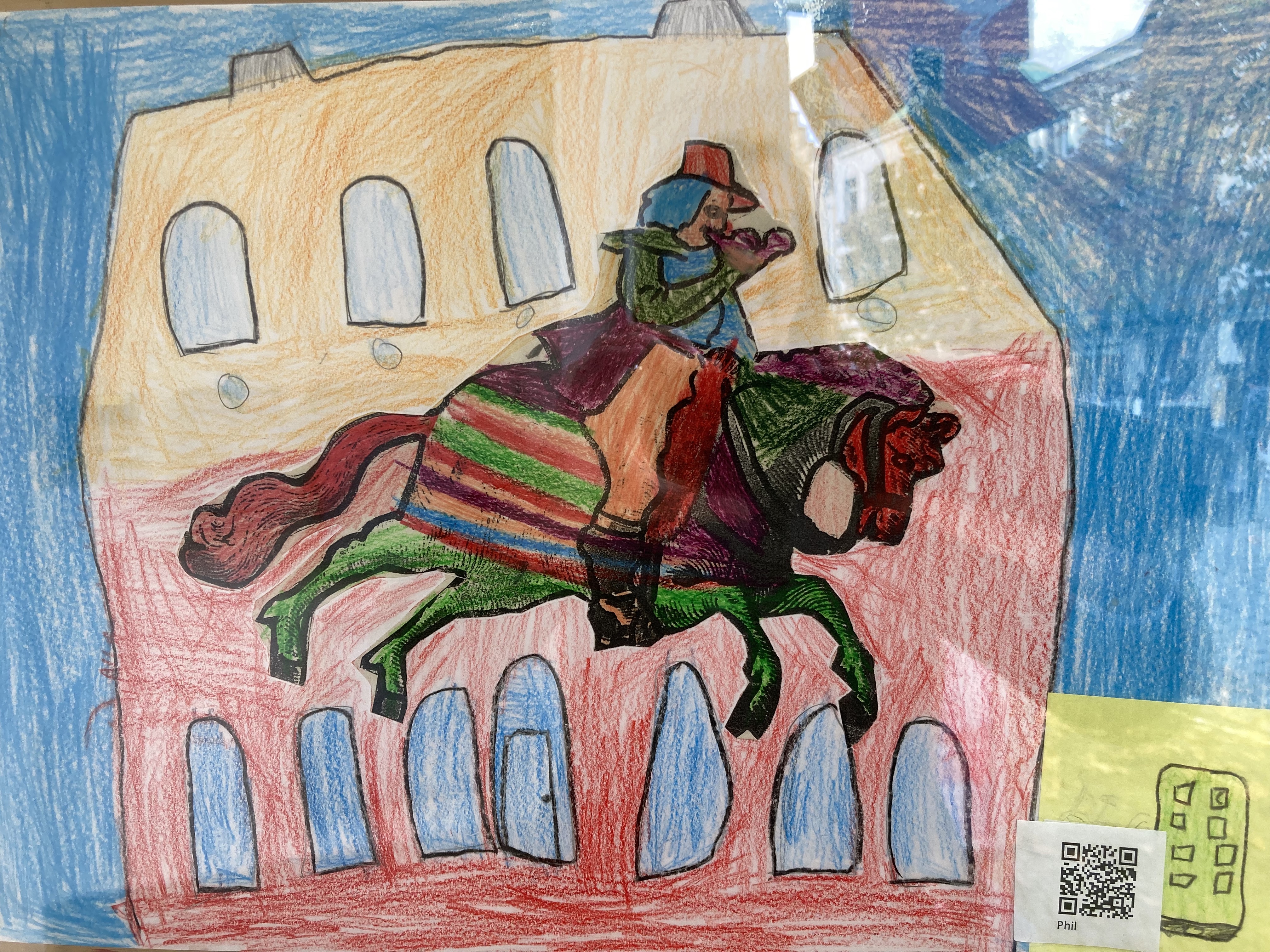 Ein gemaltes Bild mit einem Reiter