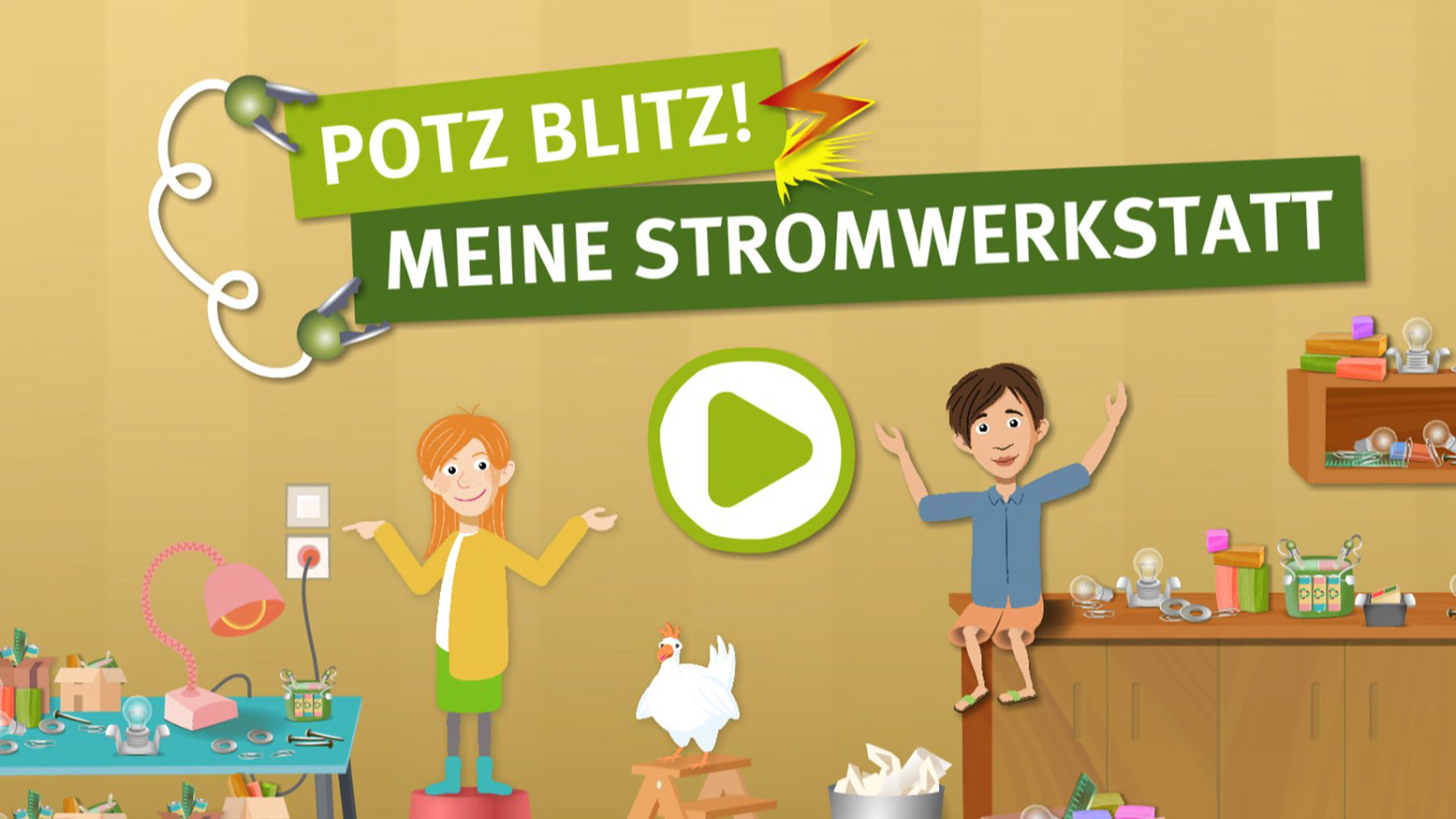 Screenshot App-Spiel: Potz Blitz! Meine Stromwerkstatt