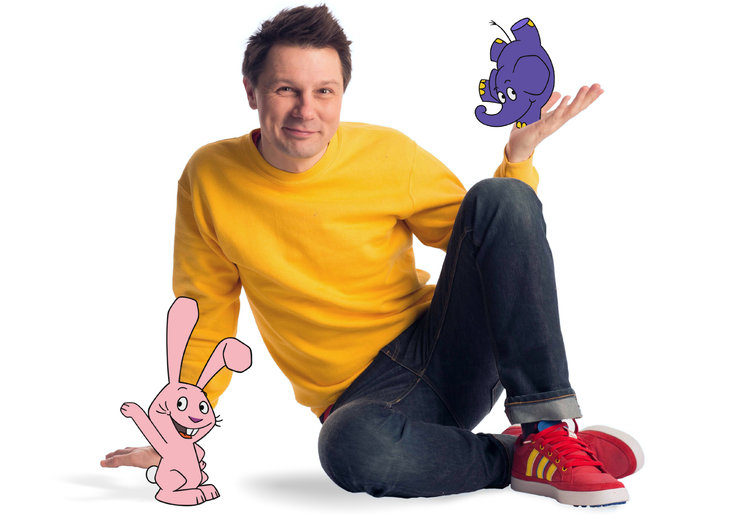 André mit Elefant und Hase digital