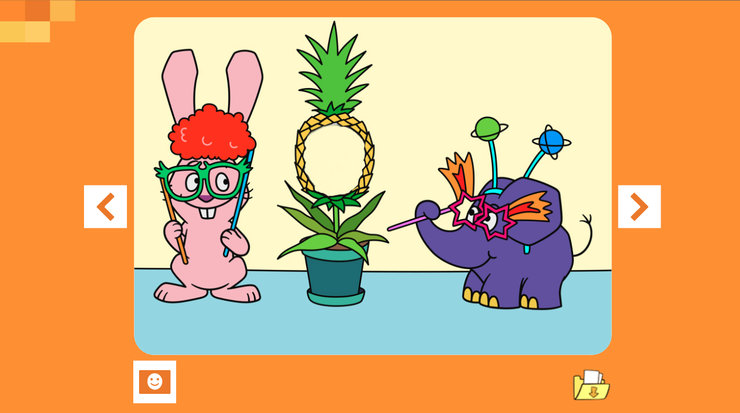 Photobooth mit dem Elefanten und dem Hasen auf orangenem Hintergrund | Bildquelle: WDR Photobooth mit dem Elefanten und dem Hasen auf orangenem Hintergrund