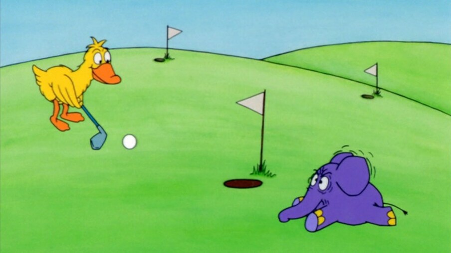 Ente spielt Golf
