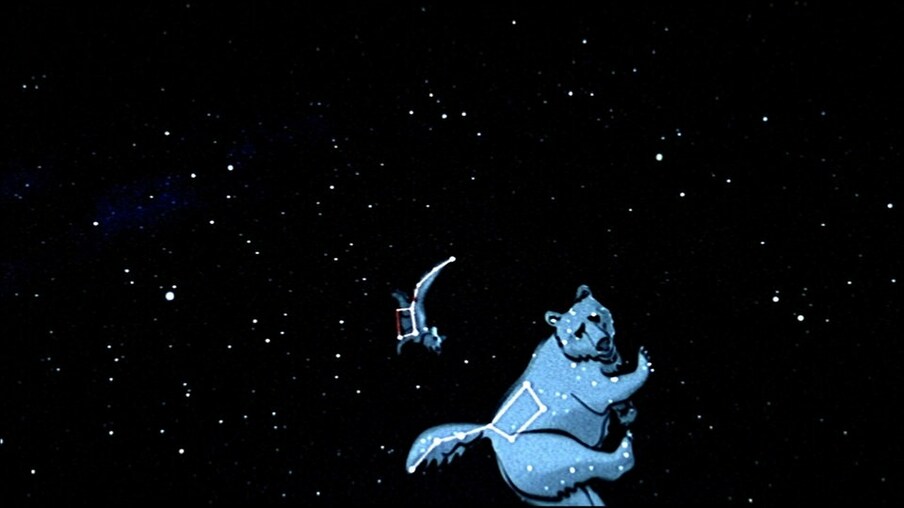 Ein gemaltes Sternbild mit einem Bären